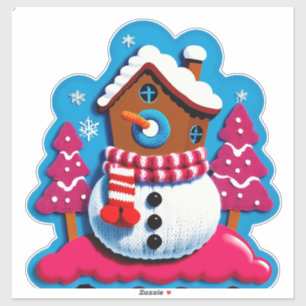 Knitted Christmas House Decor Sticker
