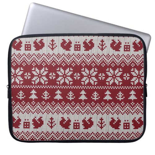Knitted Christmas squirrels vintage pattern Laptop Sleeve