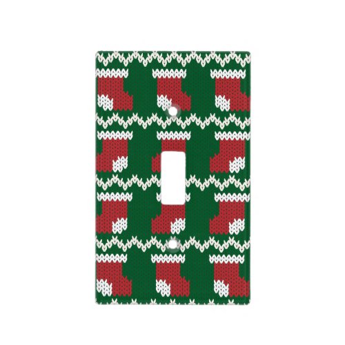 Knitted Christmas Stocking Pattern Light Switch Cover