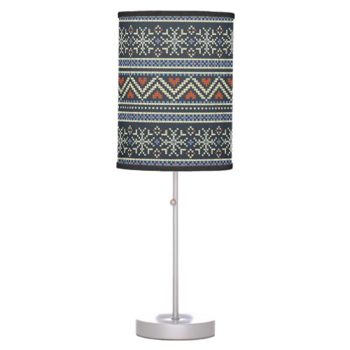 Knitted Christmas Sweater Nordic style pattern Table Lamp