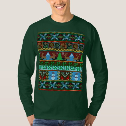 Knitted Christmas Sweater Pattern Reindeer Holiday