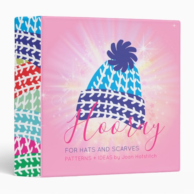 Knitted crocheted hat knitting crochet pattern 3 ring binder (Front/Spine)