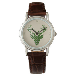 Knitted Deer Traditional Costume Antlers Reindeer Watch