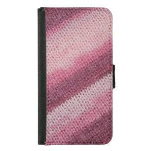 Knitted fabric texture, purple-pink abstract. samsung galaxy s5 wallet case
