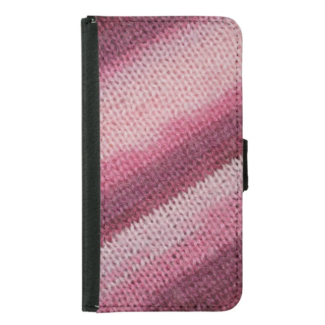 Knitted fabric texture, purple-pink abstract. samsung galaxy wallet case (Front)