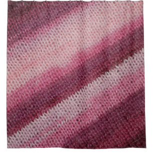 Knitted fabric texture, purple-pink abstract. shower curtain