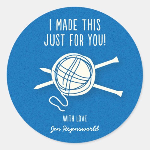 Knitted For You Sticker in Blue