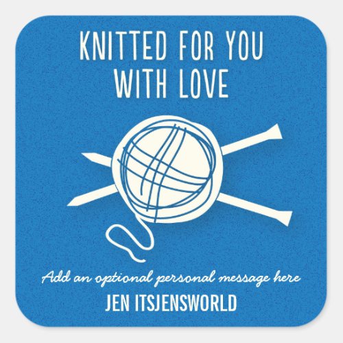 Knitted For You Sticker in Blue