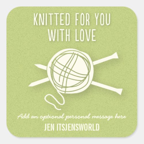 Knitted For You Sticker in Bright Green