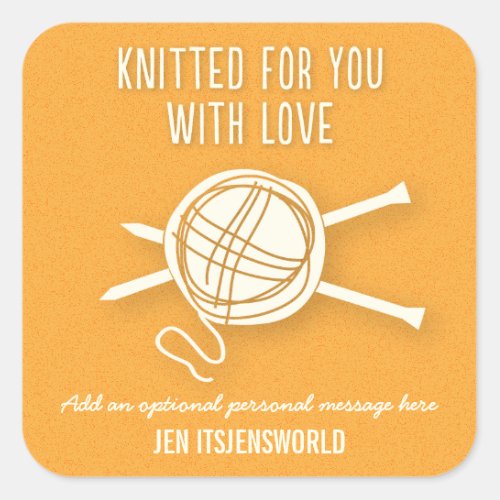 Knitted For You Sticker in Golden Orange