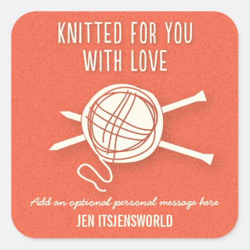 Knitted For You Sticker in Orange