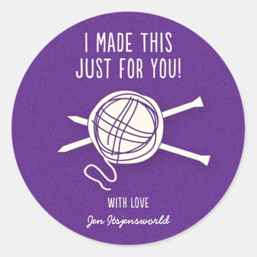 Knitted For You Sticker in Purple