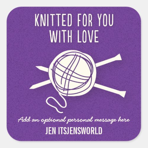 Knitted For You Sticker in Purple