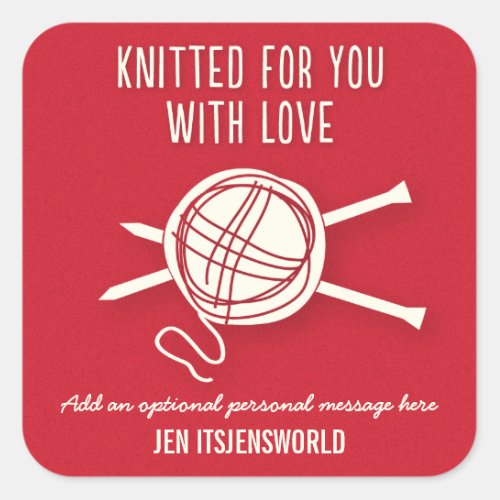 Knitted For You Sticker in Red