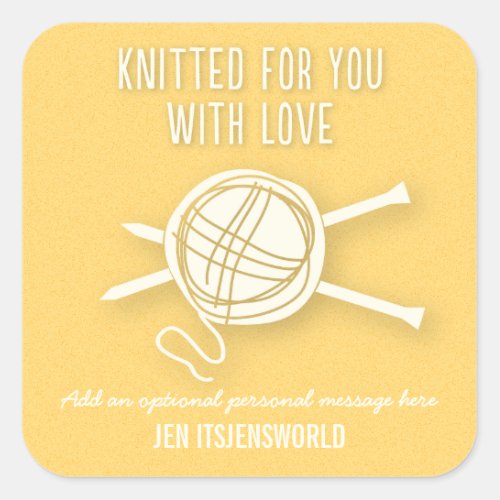 Knitted For You Sticker in Yellow