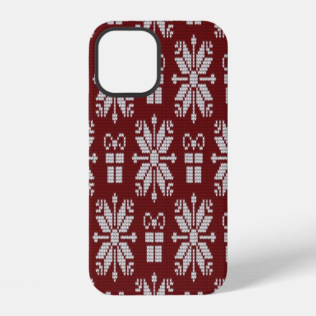 Knitted Gifts: Vintage Winter Pattern. Iphone Case (Back)