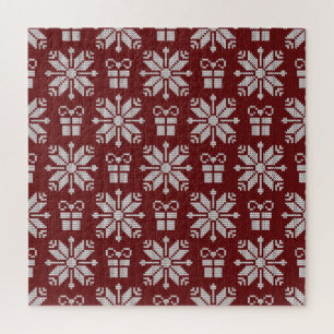 Knitted Gifts: Vintage Winter Pattern. Jigsaw Puzzle