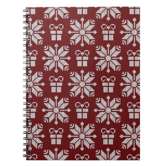 Knitted Gifts: Vintage Winter Pattern. Notebook (Front)