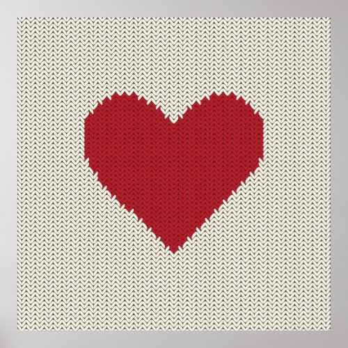 Knitted Heart Poster