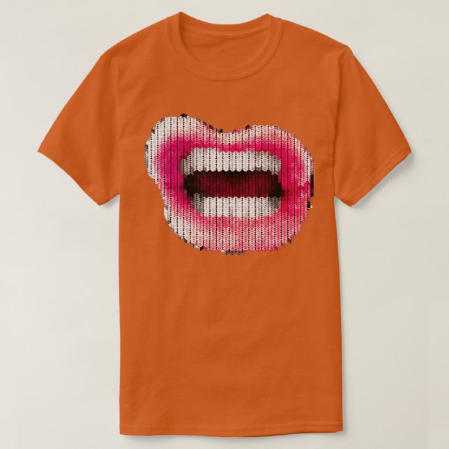 Knitted Lips Triblend  T-Shirt (Design Front)