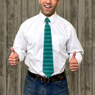 Knitted Look Teal Stripes novelty Neck Tie