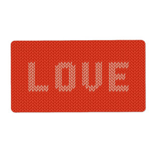 Knitted LOVE Text Label
