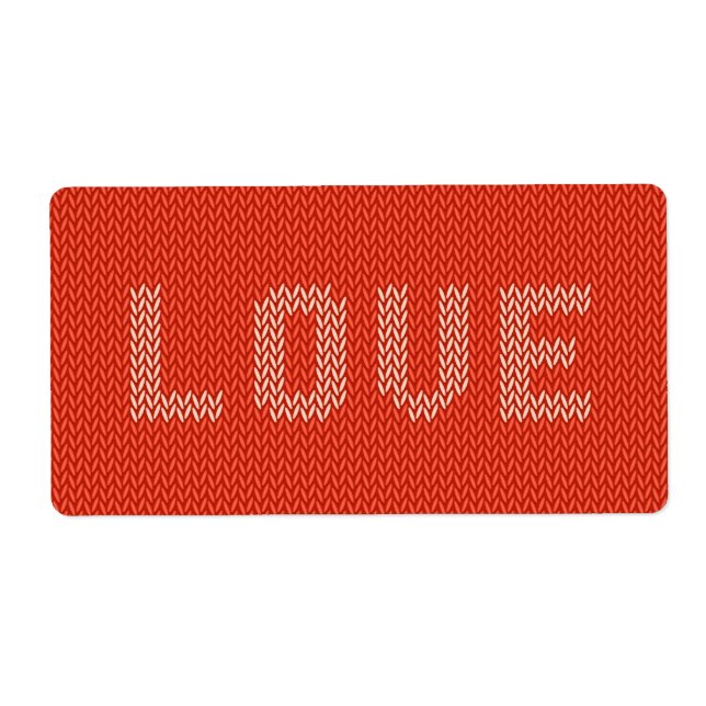 Knitted LOVE Text Label (Front)