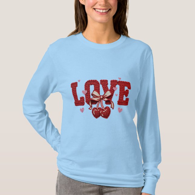 Knitted Love Womens Tshirt  (Front)