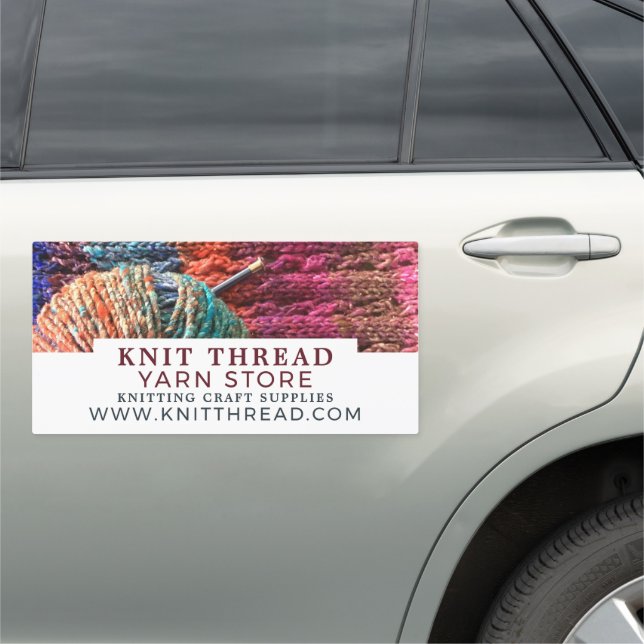 Knitted Material, Knitting Store, Yarn Store Car Magnet (In Situ)