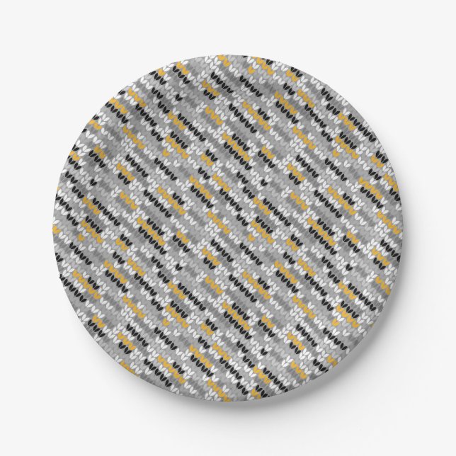 Knitted melange. paper plates (Front)