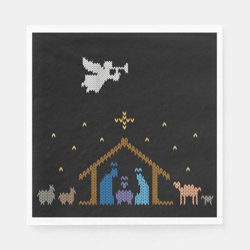 Knitted Nativity _ Ugly Christmas Sweater _ Angel Napkins