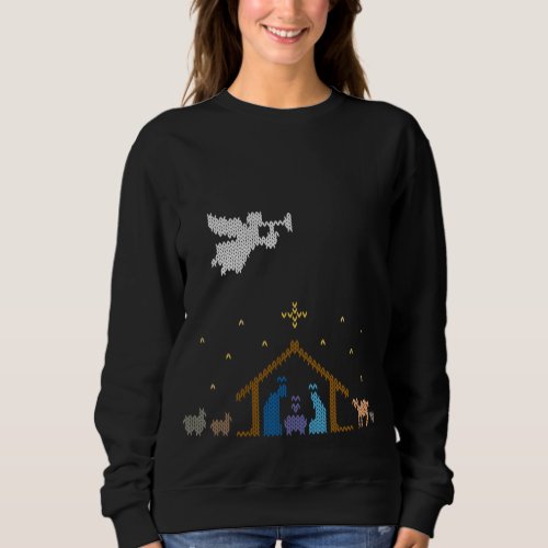 Knitted Nativity Ugly Christmas Sweater Religious