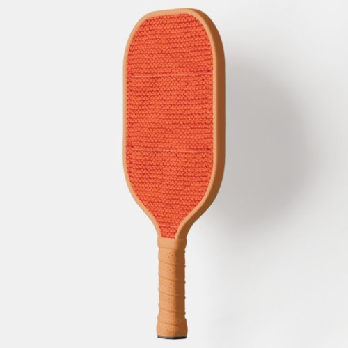 Knitted orange wool pattern pickleball paddle