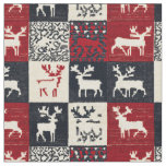Knitted Patchwork Christmas Pattern | Rustic Fabric