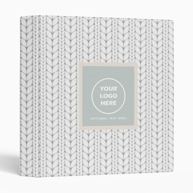 Knitted Pattern Modern Professional Logo 3 Ring Binder (Front/Spine)