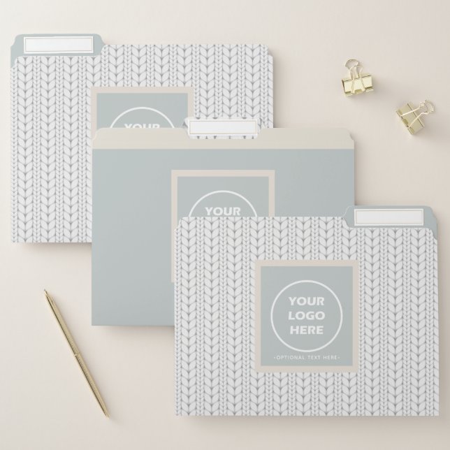 Knitted Pattern Modern Professional Logo File Folder (Set)