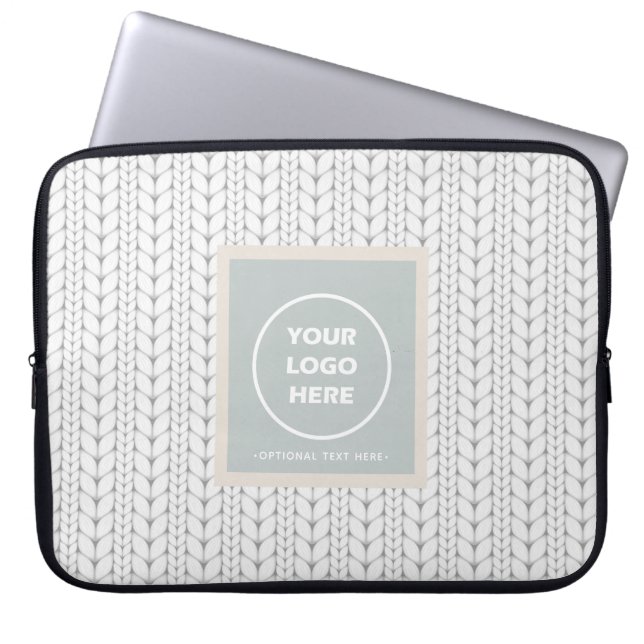Knitted Pattern Modern Professional Logo Laptop Sleeve (Front)