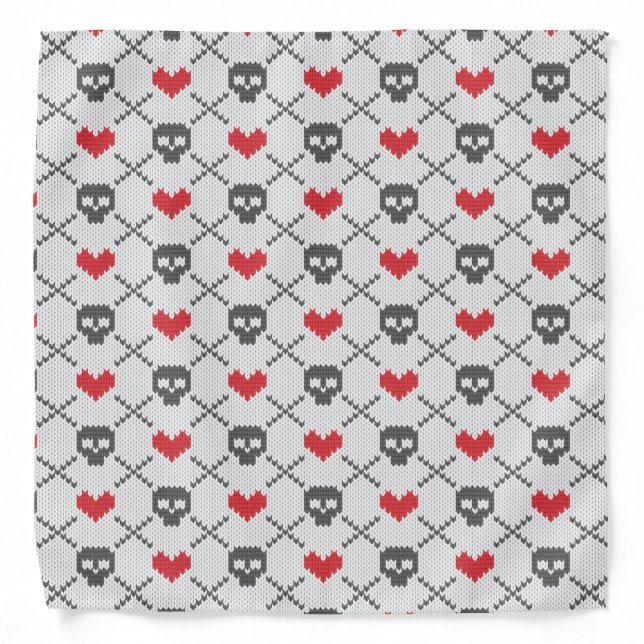 Knitted pattern with skulls bandana (Front)