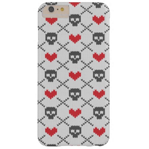 Knitted pattern with skulls barely there iPhone 6 plus case