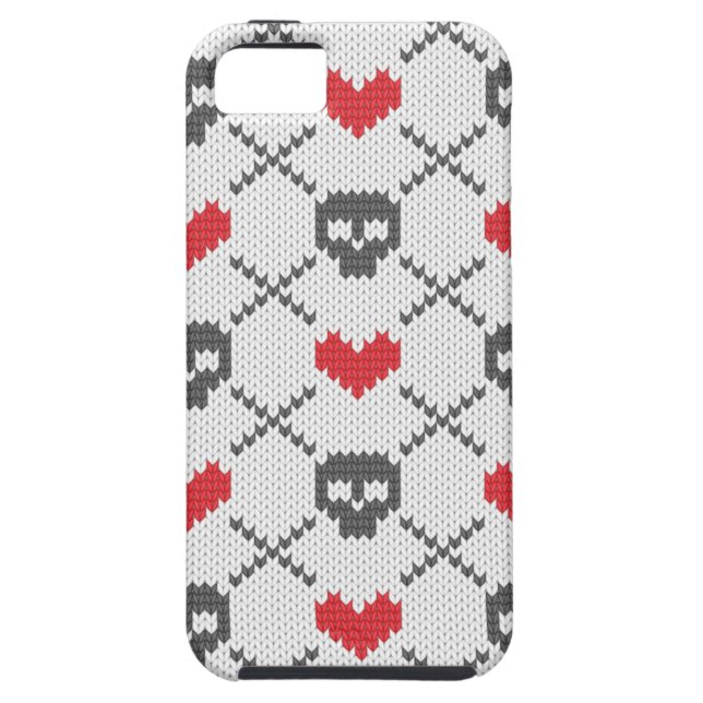 Knitted pattern with skulls Case-Mate iPhone case (Back)