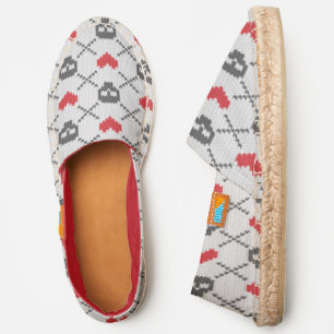 Knitted pattern with skulls espadrilles