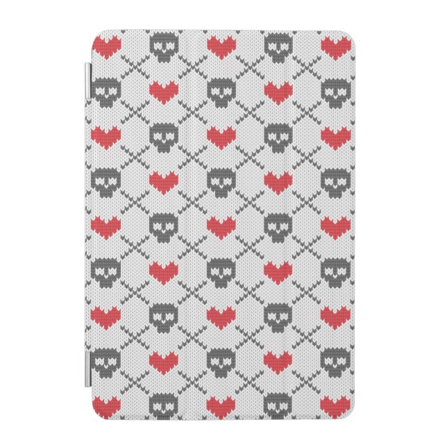 Knitted pattern with skulls iPad mini cover (Front)