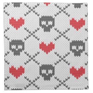 Knitted pattern with skulls napkin