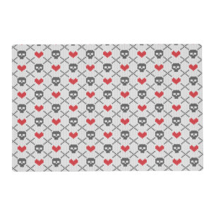 Knitted pattern with skulls placemat