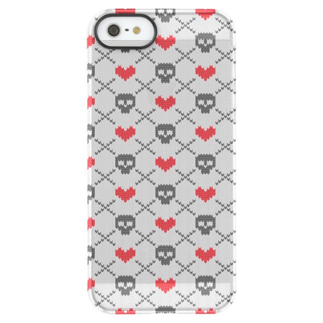Knitted pattern with skulls uncommon iPhone case (Back)