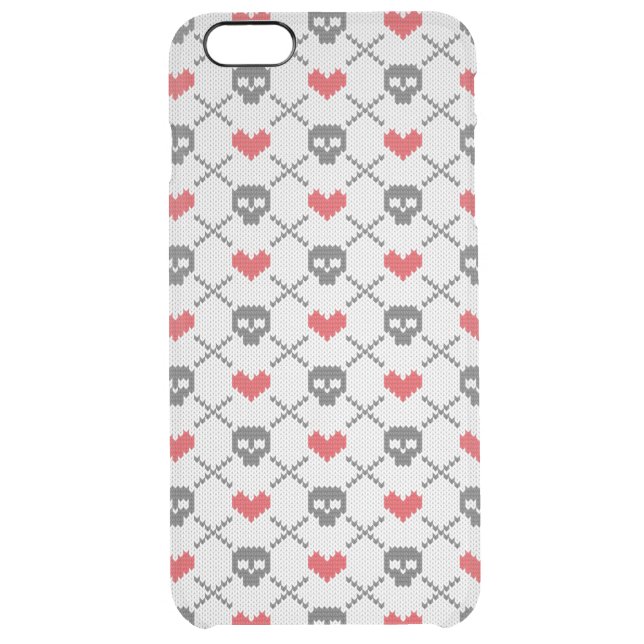 Knitted pattern with skulls uncommon iPhone case (Back)