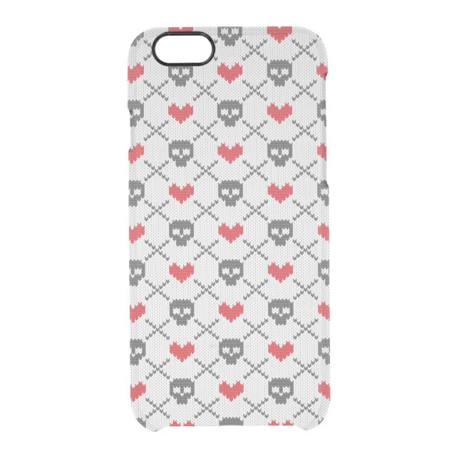 Knitted pattern with skulls uncommon iPhone case (Back)