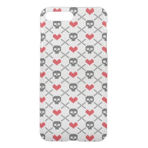 Knitted pattern with skulls iPhone 8 plus7 plus case