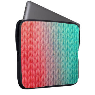 Knitted Stitch Background in Gradient Colors Laptop Sleeve