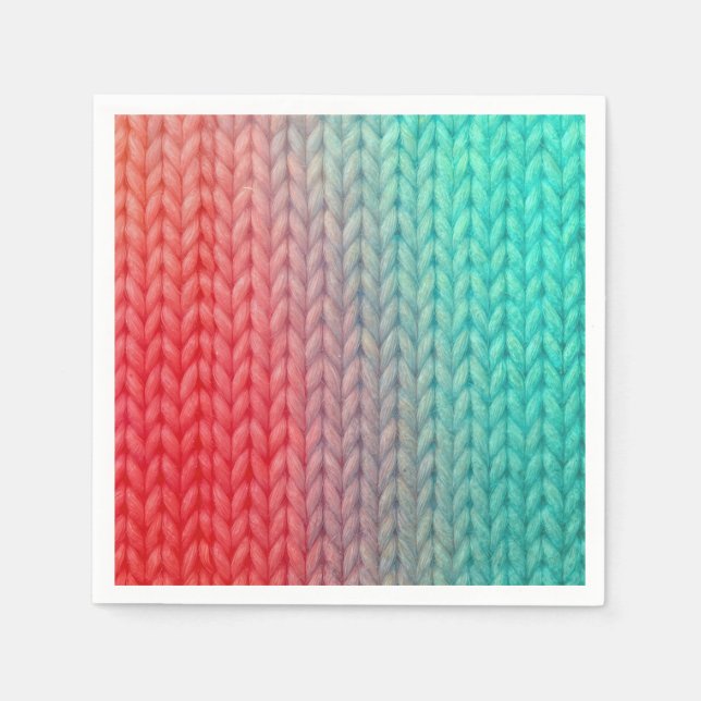 Knitted Stitch Background in Gradient Colors Napkins (Front)